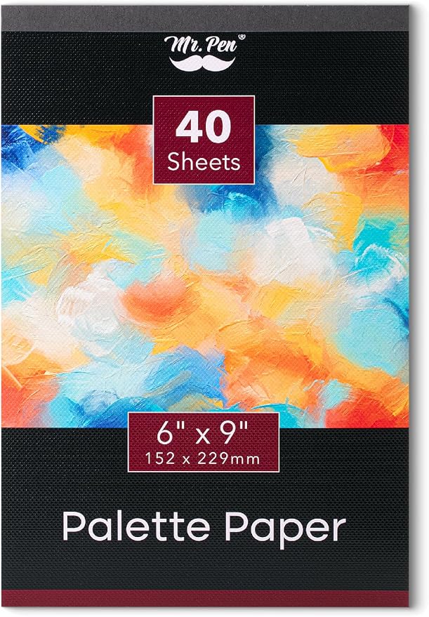 Mr. Pen- Disposable Paint Palette Paper Paint Pad, 6" x 9", 40 Sheets | Acrylic Paint Paper, Suitable for Watercolor, Gouache, Acrylic and Oil Paints, Tear-Off Palette Sheets for Painting
