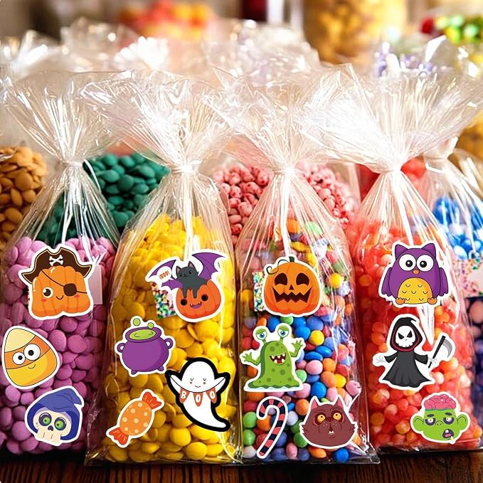 300PCS Halloween Stickers Bulk for Kids Teens Adults, Vinyl Waterproof Decorating Stickers for Halloween Water Bottle Games Treats Crafts Party Favors Supplies Gifts (No Duplicates)