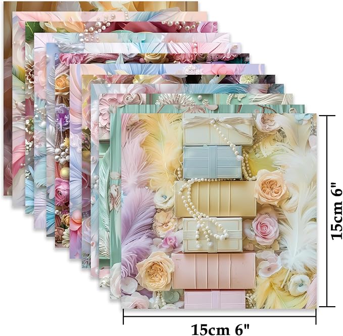 24 Sheets 6"x6" Scrapbook Paper Single-Sided Pattern Decorative Paper