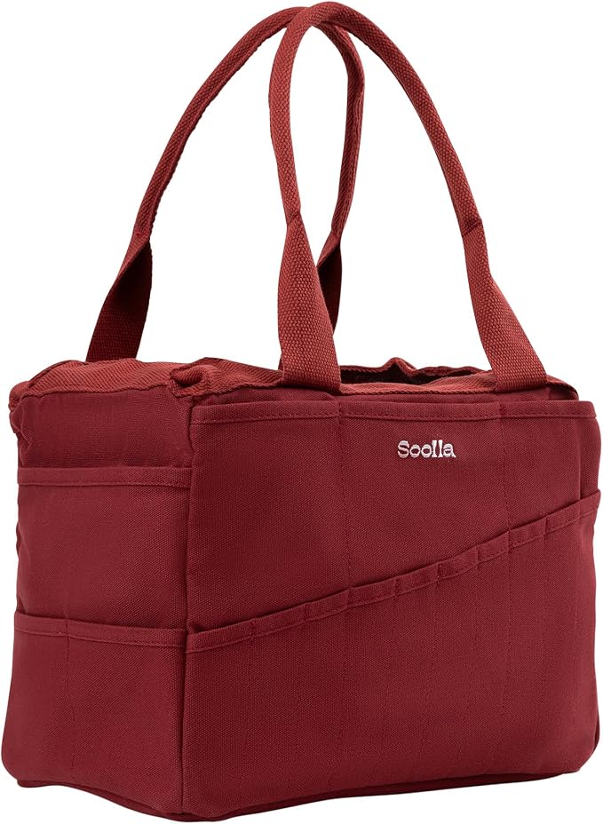 Soolla Studio Bag: Art Supply Storage Organizer & Pottery Tool Bag, Washable Tote, Yarn Bag, Crochet, 30 Pockets, 15+ Colors