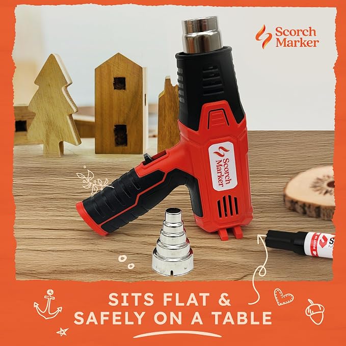 Scorch Marker Craft Heat Gun, 1500W Hot Air Tool for Wood Burning Projects