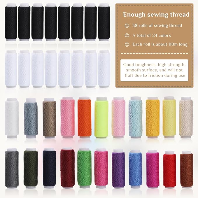 SHWAKK Sewing Kit, Wooden Sewing Kit Box for Adults Beginner Traveler