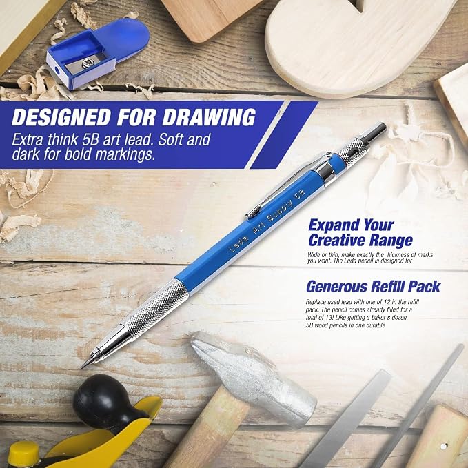 Leda Art Supply 2.0 mm Mechanical Drafting Pencil Set, Drawing, Sketching