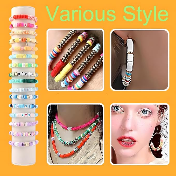 YMSDZHL 7100PCS 48 Color Polymer Clay Beads Friendship Bracelet Making Kit