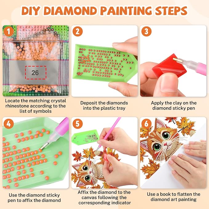 Bowetile Fall Squirrel Diamond Art Hanging Kits for Adults, Diamond Art Suncatchers Maple Leaf, 5D Special Shape Autumn Diamond Painting Pendant Window Ornament Gifts for Home Door Wall Decor