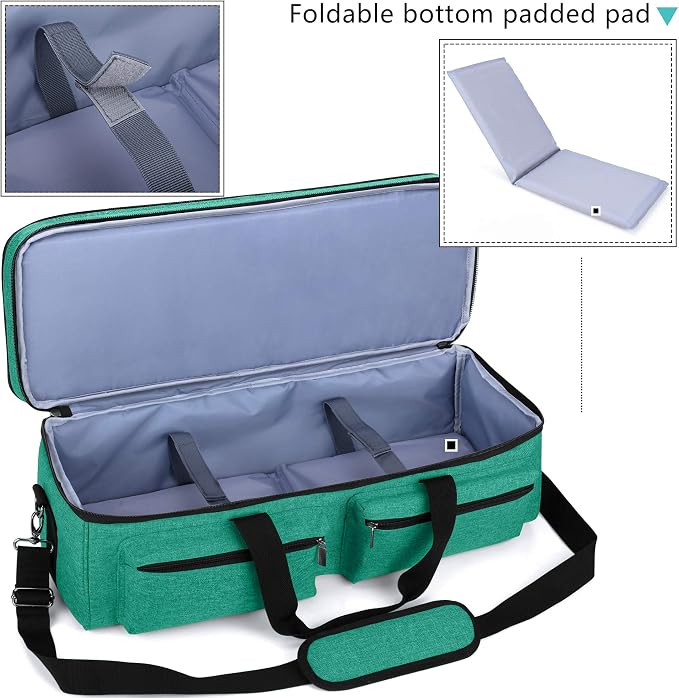 LUXJA Double-layer Bag for Cricut Explore Air (Air2) and Maker, Dark Green