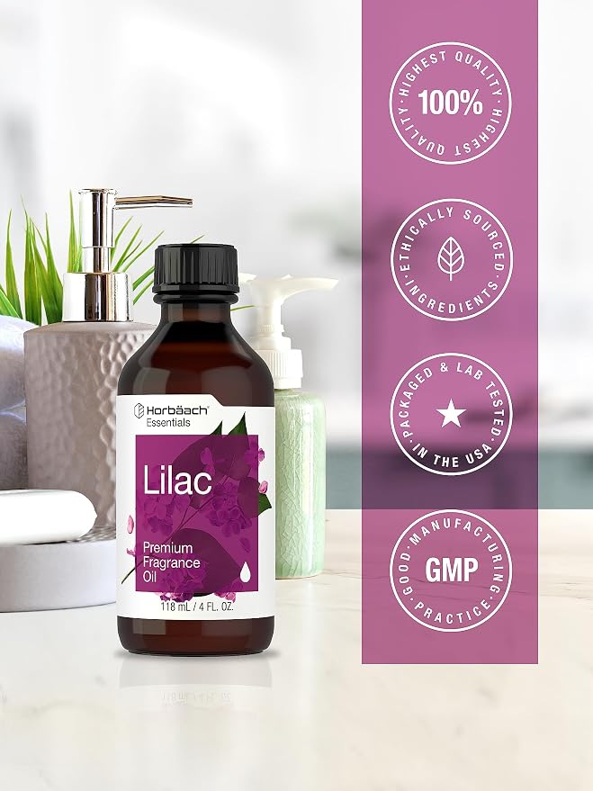 Horbaach Lilac Fragrance Oil for Diffusers, Candle, and Soap Making | 118ml