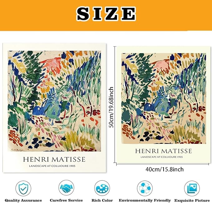 3Pack Cute Matisse Paint by Numbers Kit for Adults Beginner (Without Frame)
