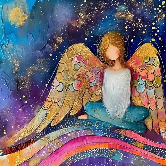 CHWGLFGG Angel Woman Paint by Numbers Kit for Adults Beginner | Adult Paint by Number Kits on Canvas, DIY Acrylic Oil Easy Painting by Numbers for Home Wall Decor 16X16 inch (Without Frame)