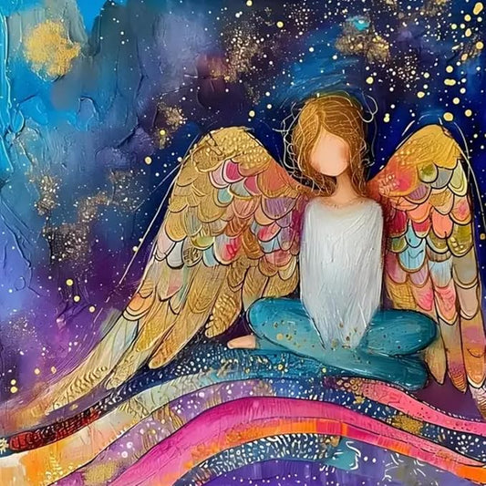 CHWGLFGG Angel Woman Paint by Numbers Kit for Adults Beginner | Adult Paint by Number Kits on Canvas, DIY Acrylic Oil Easy Painting by Numbers for Home Wall Decor 16X16 inch (Without Frame)