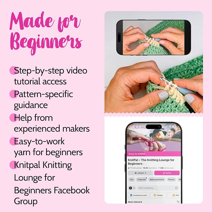 KnitPal Sunset Striped Market Bag Crochet Kit for Beginners