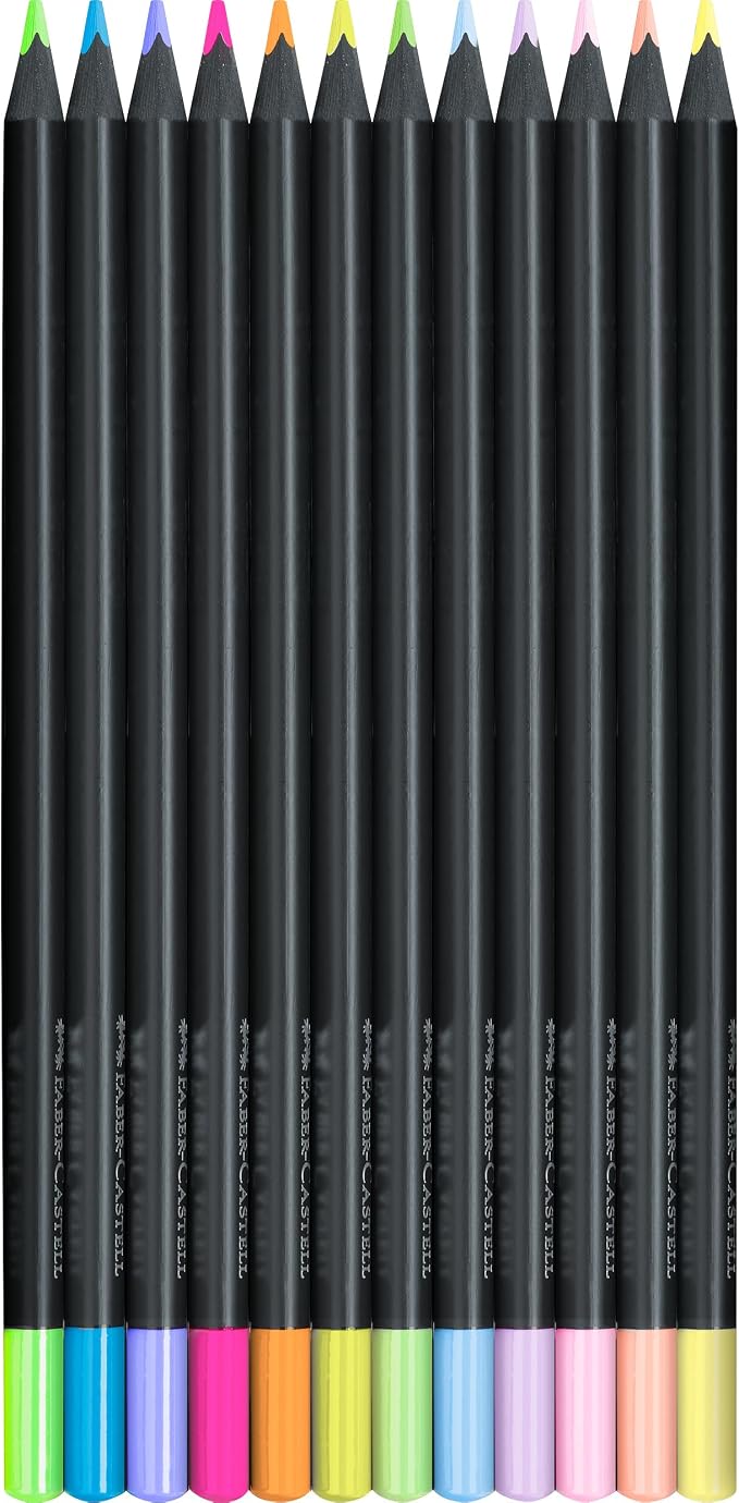 Faber-Castell Black Edition Colored Pencils, Neon & Pastel Colors