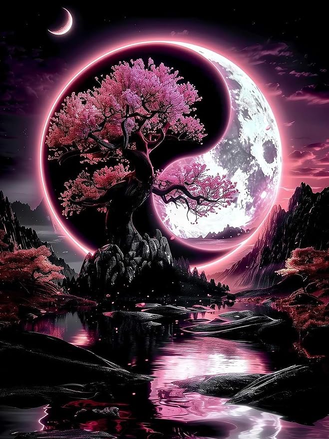 ijbnhd Moon Diamond Art Kits for Adults Tree of Life 12x16 inch