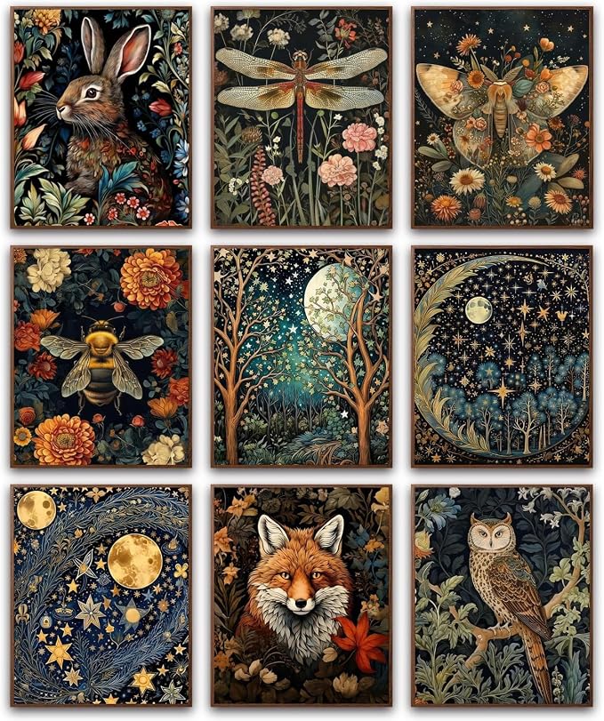 9 Pack Cute Animal Paint by Numbers Kit for Adults Beginner (Without Frame)