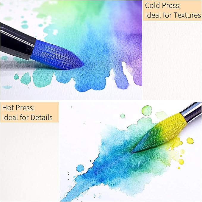 Yopih Artists Premium Linen Watercolor Sketchbook 5.5 x 5.5 in Beige