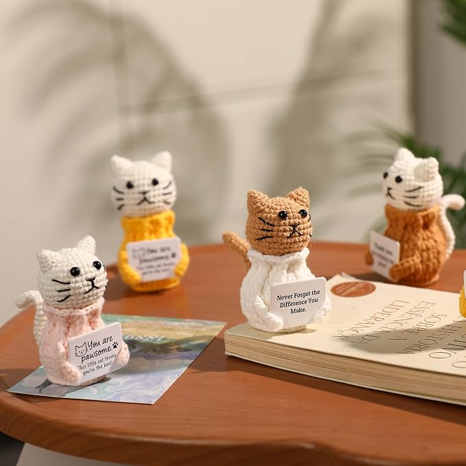 Positive Crochet Animals Cat – “Never Forget the Difference You Make”