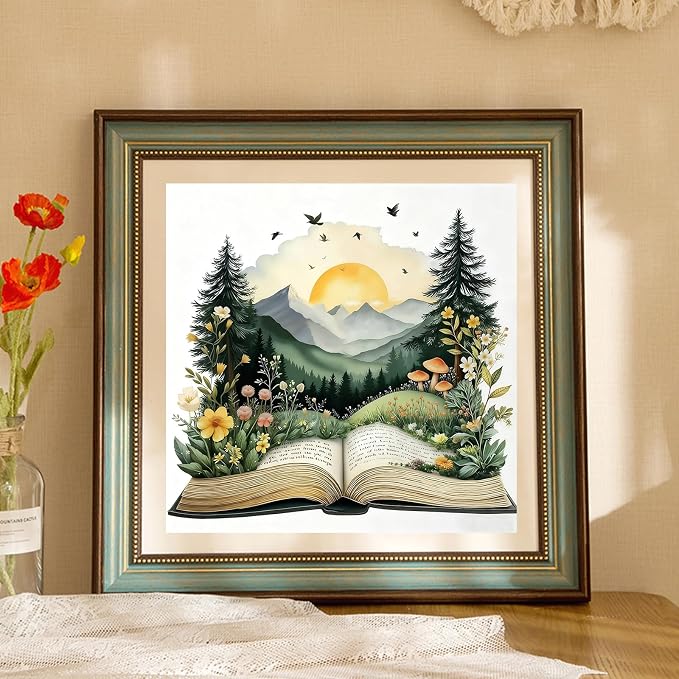 Forest Book Diamond Painting Kits for Adults, Diamond Art Kits, 14x14 in