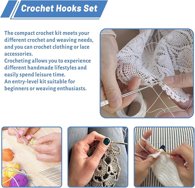 Crochet Hook Set 90 Pcs Crochet Needles Kit Ergonomic Soft Grip Handles | Ergonomic Crochet Hook Set with Case Crochet Starter Kit for Beginners DIY Hand Knitting Art Tools Knitting Yarn Lovers
