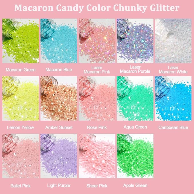 Renfio Yellow Chunky Glitter,1.76oz/50g Lemon Glitter for Snowglobe Tumbler