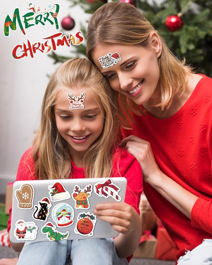 300 PCS Christmas Stickers for Kids, Party Favors Stocking Stuffers Gifts | Bulk Christmas Classroom Gifts, Holiday Sticker for Kids Teens Adults, Vinyl Water Bottles Stickers, Xmas Crafts Treats