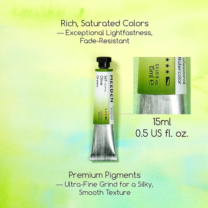 MEEDEN Professional Watercolor Paint Set: 20 x 15ml (0.5 oz) Colors Tubes