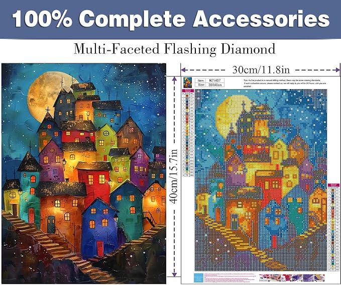 ijbnhd House Diamond Art Kits for Adults, 12x16inch