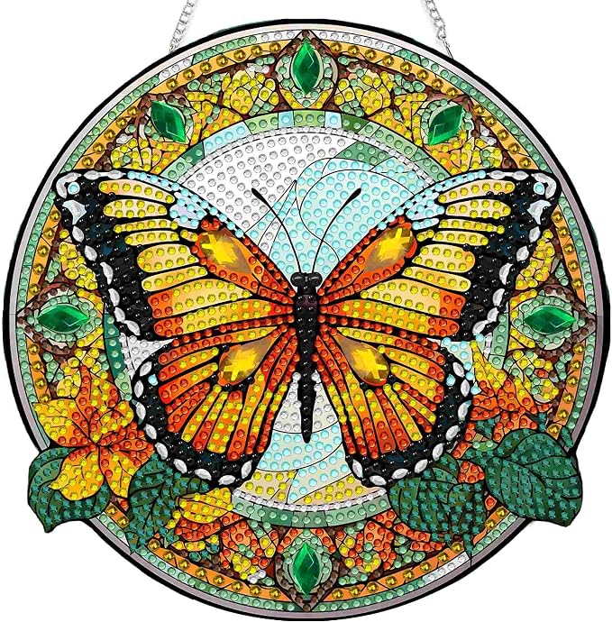 SKRYUIE Butterfly Hanging Pearl Diamond Art Kits for Adults Suncatcher A51