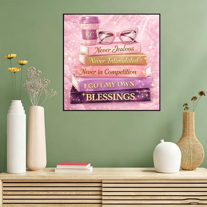 Benjenes Pink Book Diamond Art Kits for Adults, Diamond Painting
