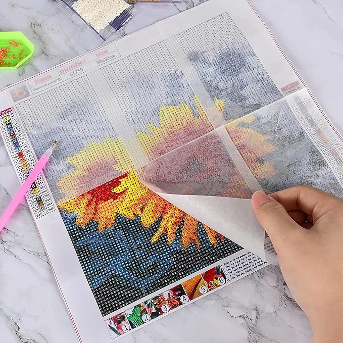 200 Pieces Diamond Painting Release Paper 15 x 10 cm Double-Sided Non-Stick Cover Replacement 5D Diamond Painting Accessories Tool for Adult Kids (5.9 x 3.9 inch)