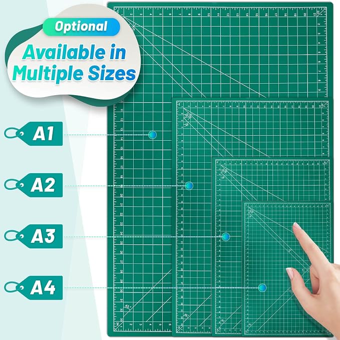 anezus Self Healing Cutting Mat for Rotary Cutting, 35" x 23.3", Green