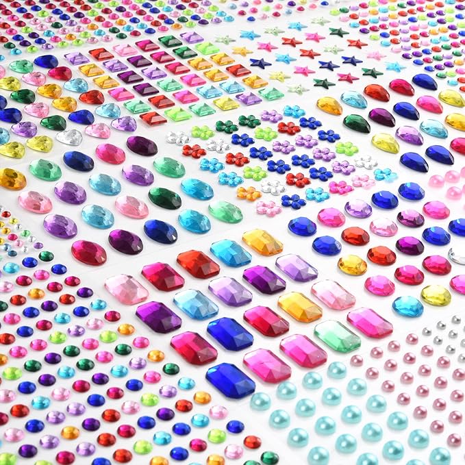 2102 Pcs Gems Stickers, Self Adhesive Gems, Bling Rhinestones