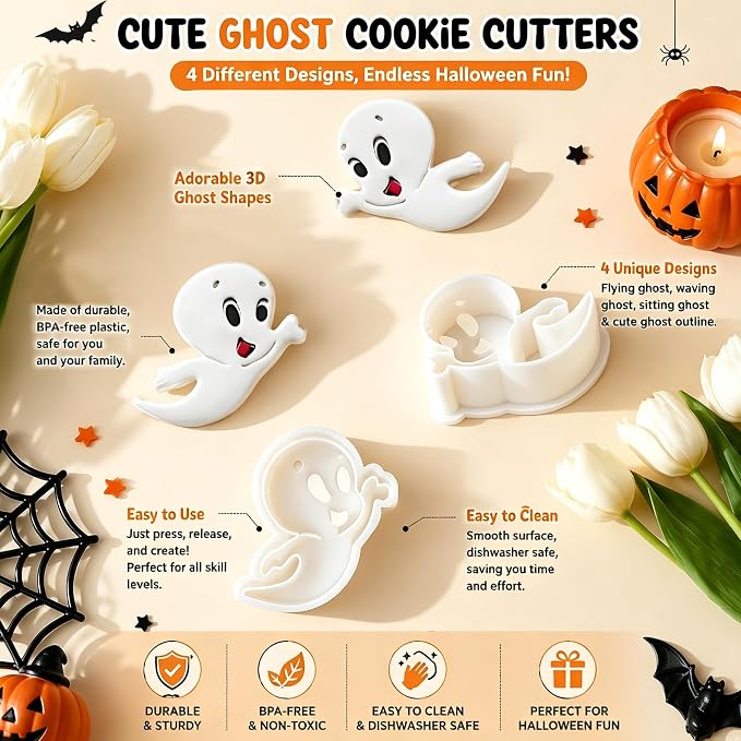 13 Pcs Halloween Spooky Polymer Clay Cutters Set