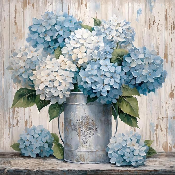ARPADAMO Diamond Art Kits for Adults,5D Hydrangea Diamond Painting DIY Flowers Diamond Art Diamond Painting Kits for Adult,Round Full Drill Diamonds, Diamond Art Kits for Home Decor-12x16inch