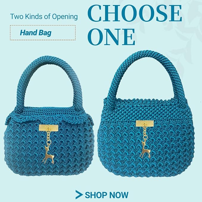 SHENJILL Phoenix Tail Bag Crochet Kit for Beginners Hand Bag Crochet Kit with Step-by-Step Videos and Written Instruction Crocheting Kits for Adults Easy Starter Yarn for Crocheting (Peacock Green)