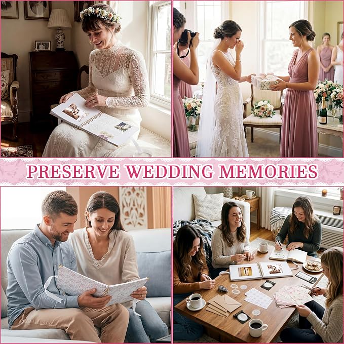 Humyoun Letters to Bride Scrapbook,10.5 X 8.25 Inch,Floral,Pink