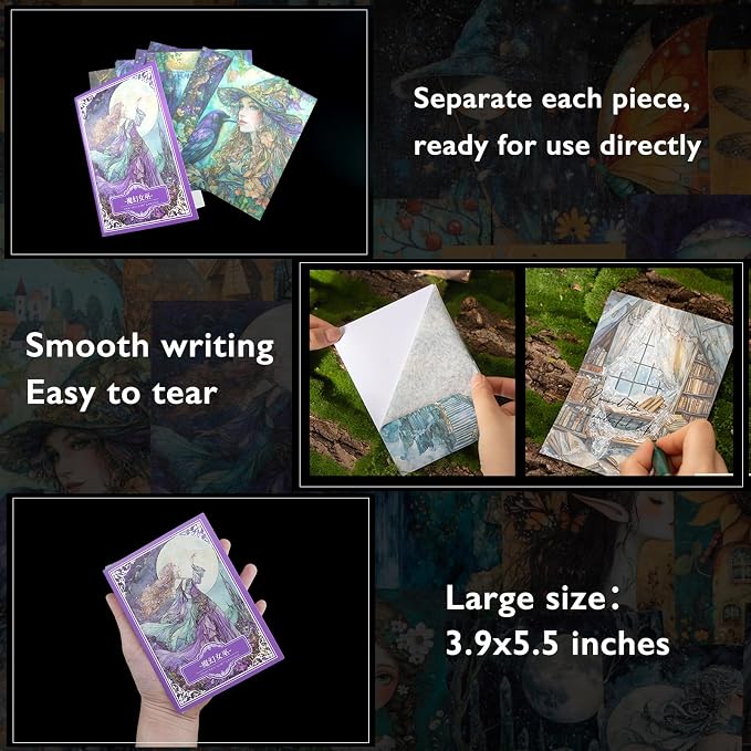 Large 6 Sets 60 Sheets Washi Vintage Stickers Book Kit for Journaling