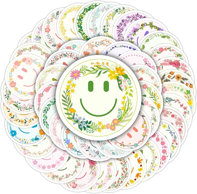 50PCS Smile Flower Stickers