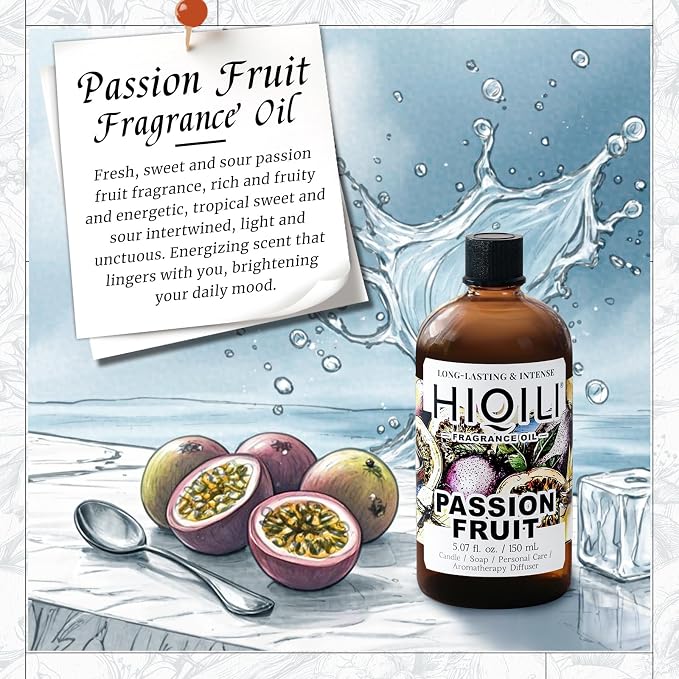 HIQILI Passion Fruit Fragrance Oil for Candle, Soap Making & Diffuser