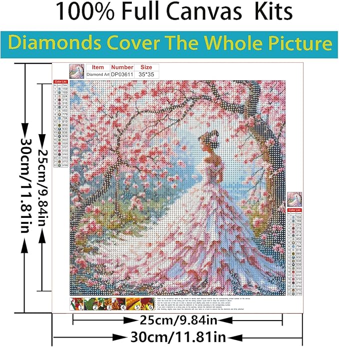 Diamond Art Kits for Adults,Pink girl Diamond Painting Kits 12x12in