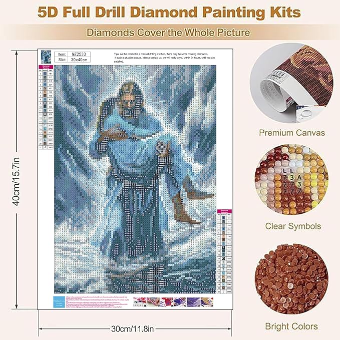 Diamond Art Kits for Adults,Jesus Easter Religion Christ Diamond Painting