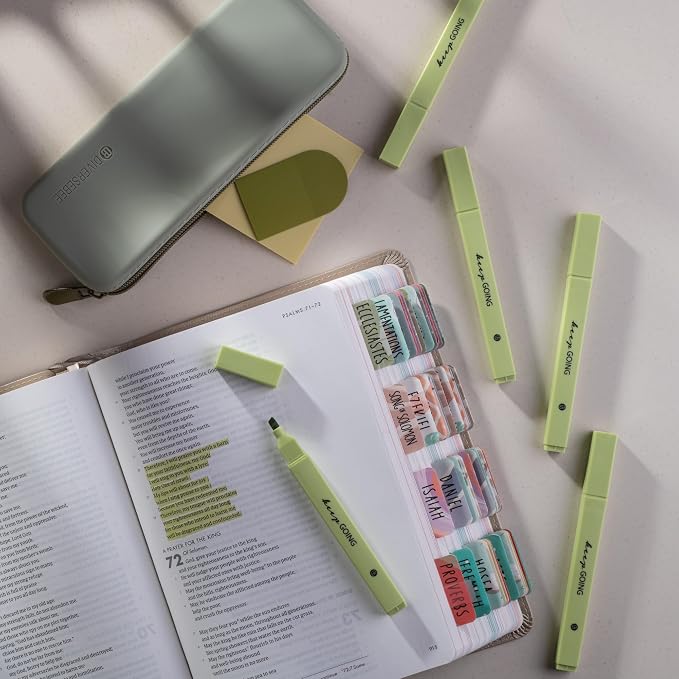 DIVERSEBEE Bible Highlighters with Soft Chisel Tip, No Bleed (Green)