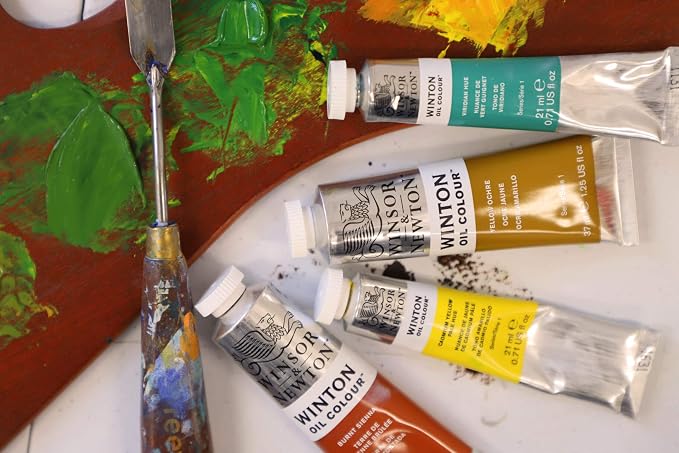 Winsor & Newton Winton Oil Color Paint, Studio Set, 10 x 37ml Tubes, Blue,Red,White, 12 Piece Set