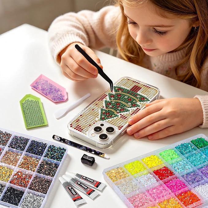 48 Colors 48000 PCS Resin Jelly Rhinestones Bedazzling Kit for DIY Crafts