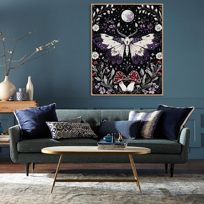 Diamond Art Kits for Adults,Moon Moth Diamond Painting Kits 12X16 Inch
