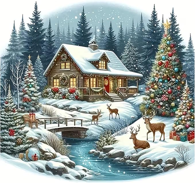 Lophomie Christmas Diamond Art Kits for Adults, 5D Diamond Painting Kits