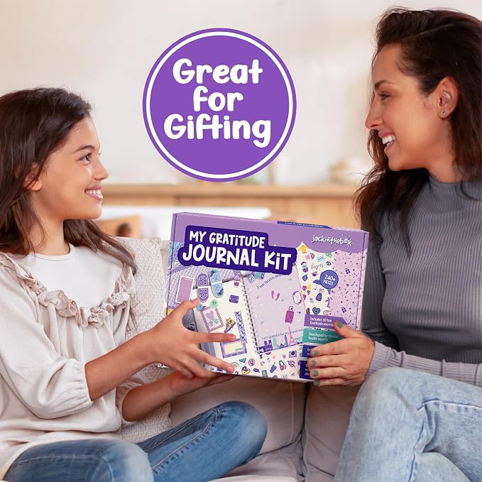 Jackinthebox Gratitude Journal Kit for 8-12 Year Old Girls, Craft Scrapbook