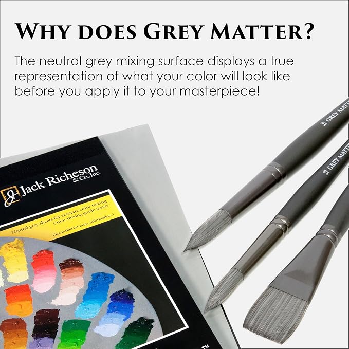 Jack Richeson Grey Matters Disposable Paper Palette 9” x12”, 2 Pack, Includes 2 Palette Knives