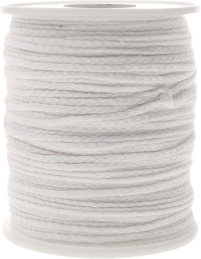 Candle Wicks 100% Natural Cotton, Roll 200 Feet Twine String Spools Braid Candle Non-Smoke Candles Wicks for Candle Making Accessories DIY(1 Roll 200Feet Cotton Wire) Mother' Day+Easter Decor or Gifts