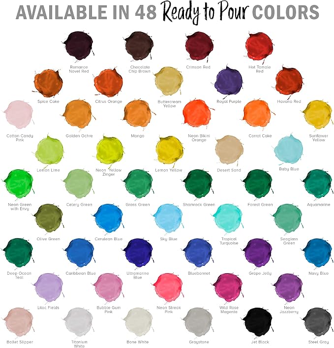Pouring Masters 48-Color Ready-to-Pour Acrylic Pouring Paint Set