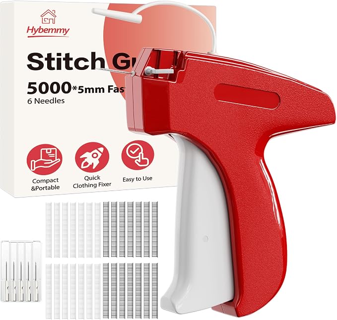 Stitch Gun for Clothes, Tagging Gun, Quick Clothing Fixer, Red